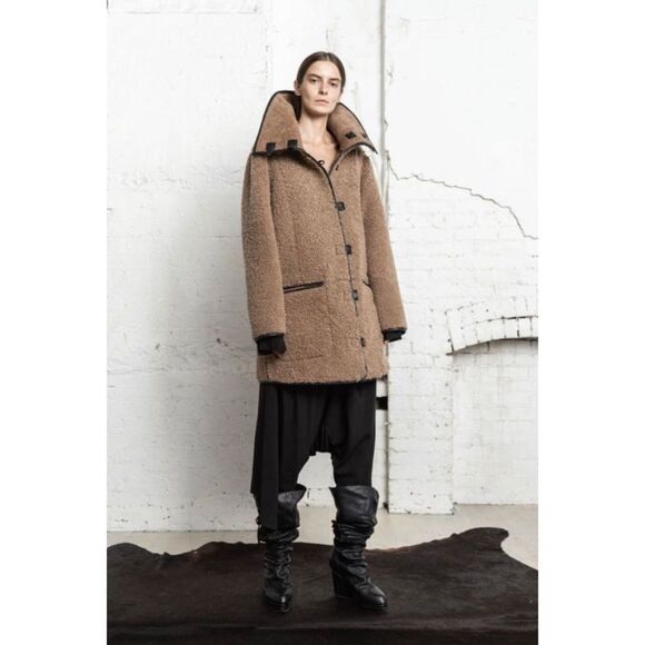 Free People x Nicholas K Alpine Reversible Sheepskin Shearling Leather Fur Coat - Picture 16 of 16